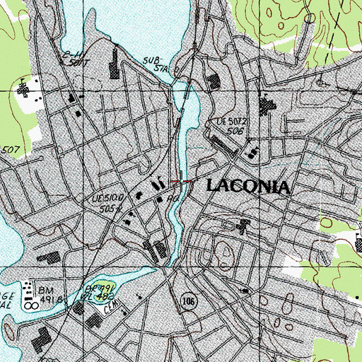 Topographic Map of Gale Memorial Library, NH