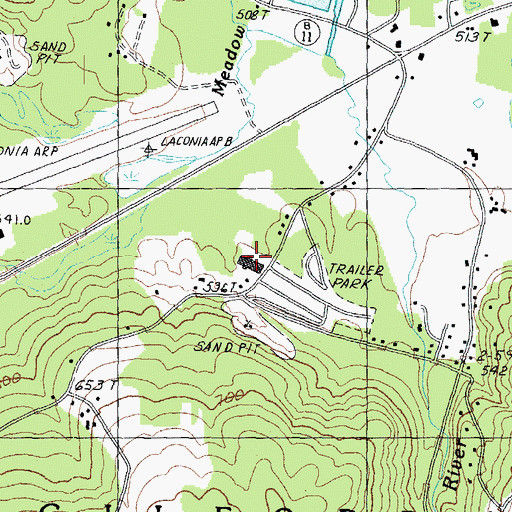 Topographic Map of Gilford Hills Tennis and Fitness Center, NH