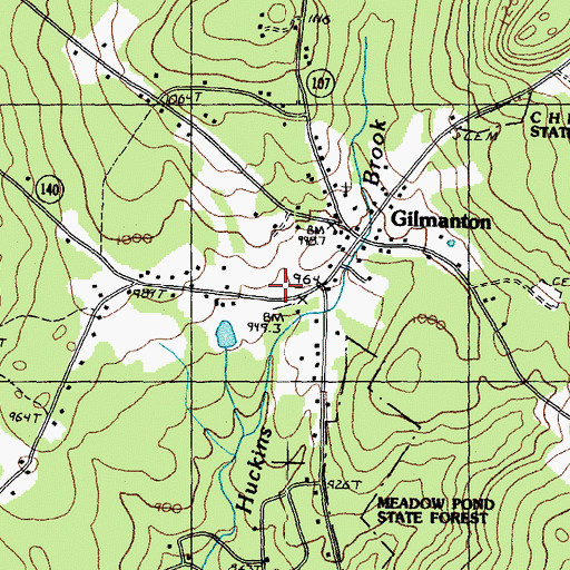 Topographic Map of Gilmanton Post Office, NH