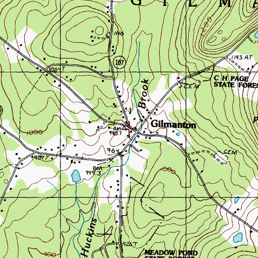 Topographic Map of Gilmanton Public Library, NH