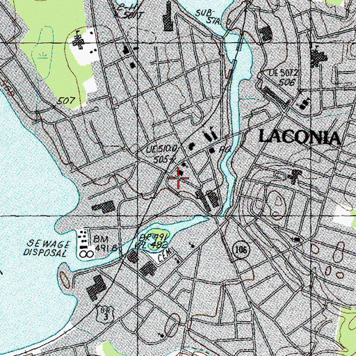 Topographic Map of Greater Laconia-Weirs Beach Chamber of Commerce, NH