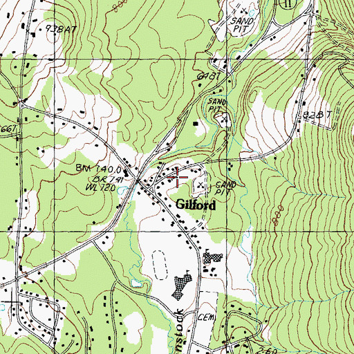 Topographic Map of Guilford Community Church, NH