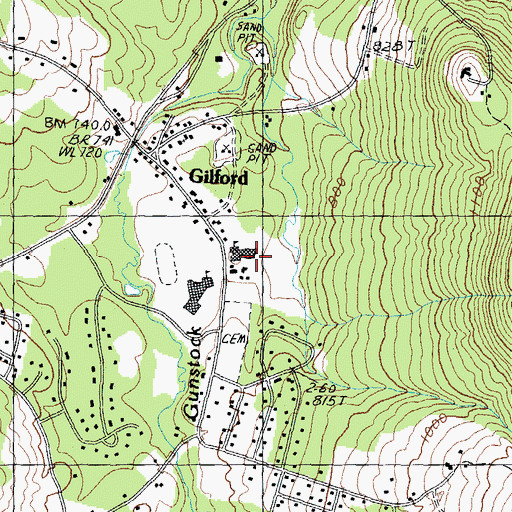 Topographic Map of Gilford Elementary School, NH