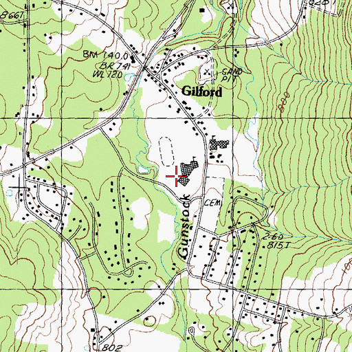 Topographic Map of Gilford Middle School, NH
