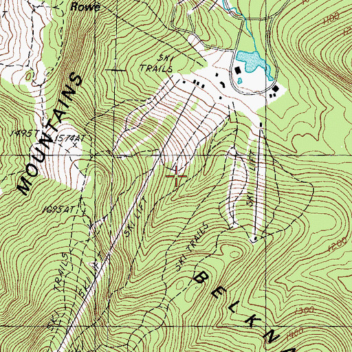 Topographic Map of Gunstock Recreation Area, NH