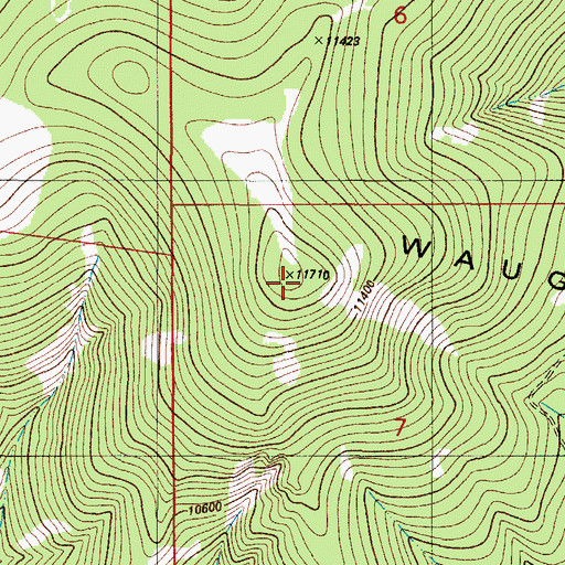 Topographic Map of Waugh Mountain, CO
