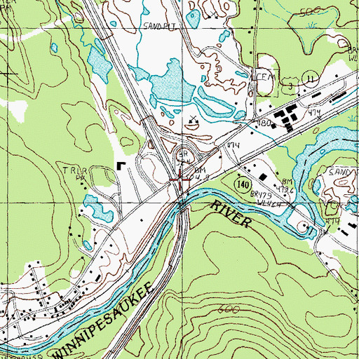 Topographic Map of Interchange 20, NH