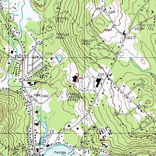 Topographic Map of Inter - Lakes Elementary School, NH