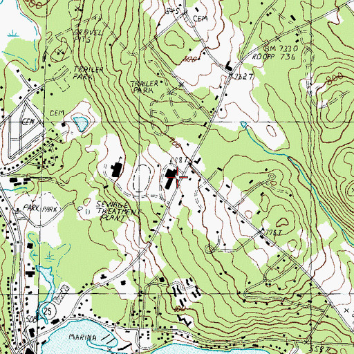 Topographic Map of Inter - Lakes High School, NH