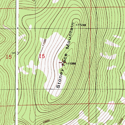 Topographic Map of Stoney Face Mountain, CO