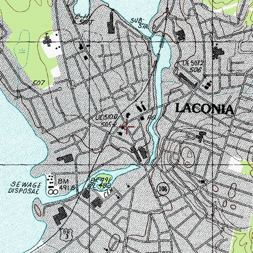Topographic Map of Laconia Congregational United Church of Christ Library, NH