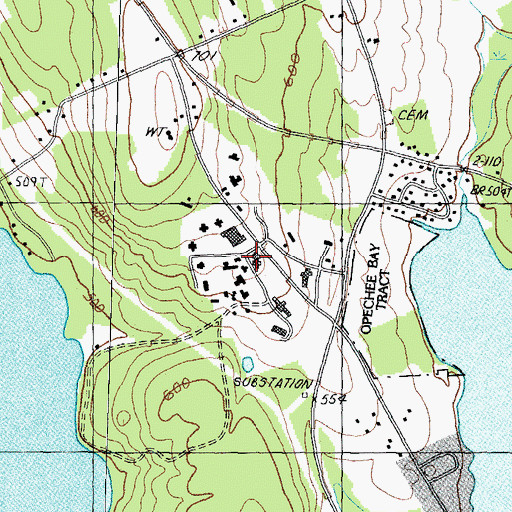 Topographic Map of Laconia State School, NH