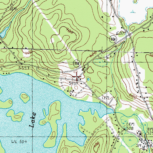 Topographic Map of Lakeland School, NH