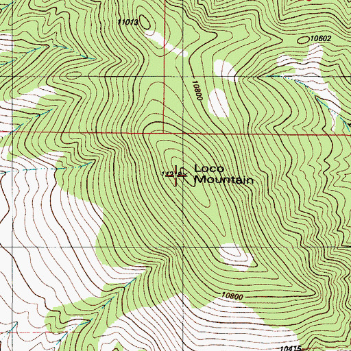 Topographic Map of Loco Mountain, CO