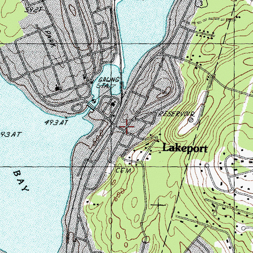 Topographic Map of Lakeport Post Office, NH