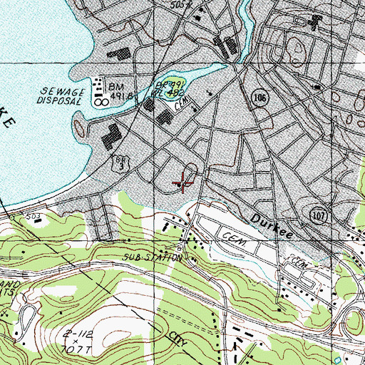 Topographic Map of Lakes Region Christian Church, NH