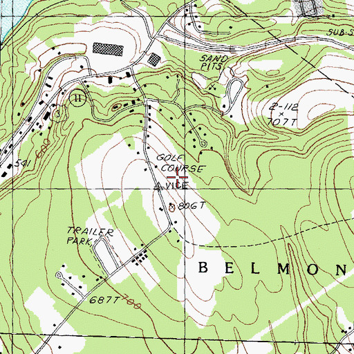 Topographic Map of Lakeview Golf Club, NH