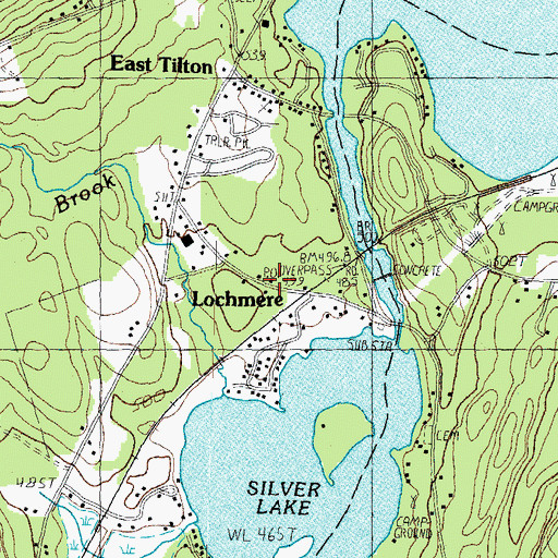 Topographic Map of Lochmere Post Office, NH
