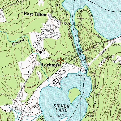 Topographic Map of Lochmere Post Office, NH