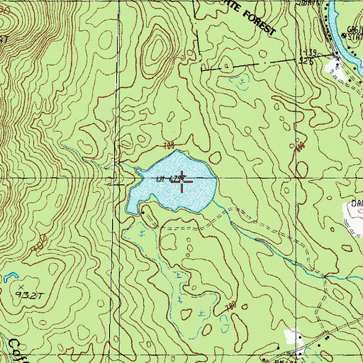 Topographic Map of Meadow Dam Pond, NH