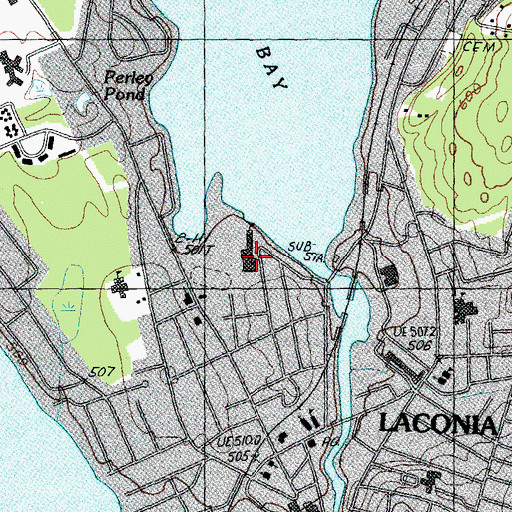 Topographic Map of Memorial Middle School, NH