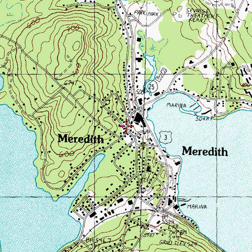 Topographic Map of Meredith Congregational Church, NH