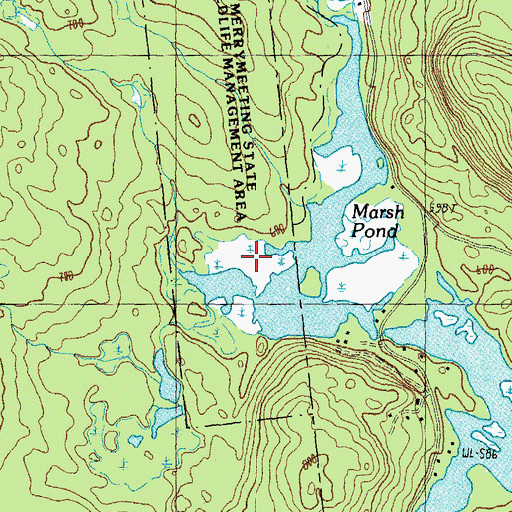 Topographic Map of Merrymeeting Marsh, NH