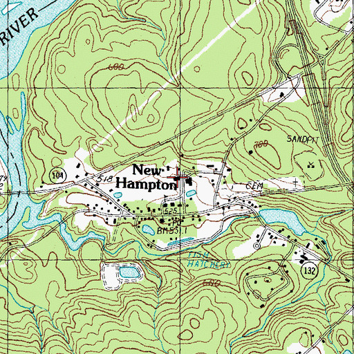 Topographic Map of New Hampton School, NH