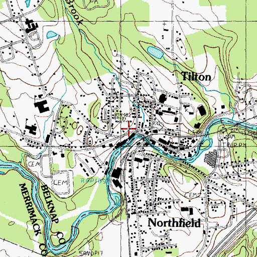 Topographic Map of Northfield Tilton Congregational Church, NH