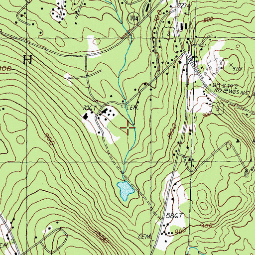 Topographic Map of Oak Hill Golf Course, NH