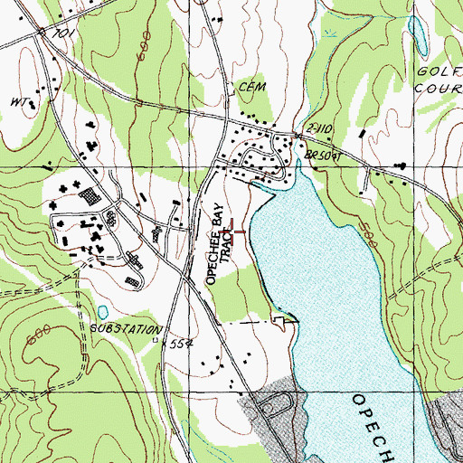 Topographic Map of Opechee Bay Tract, NH