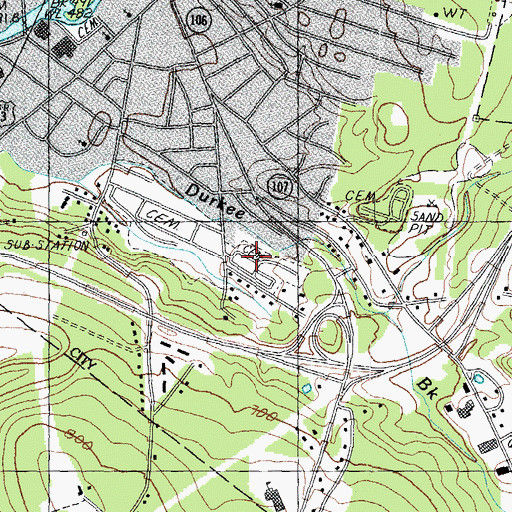 Topographic Map of Sacred Heart Cemetery, NH