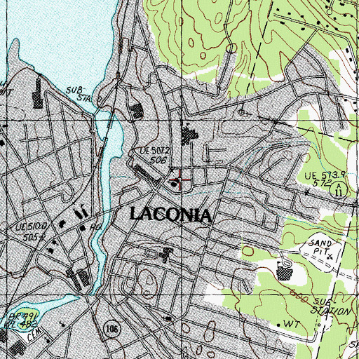 Topographic Map of Sacred Heart Church, NH