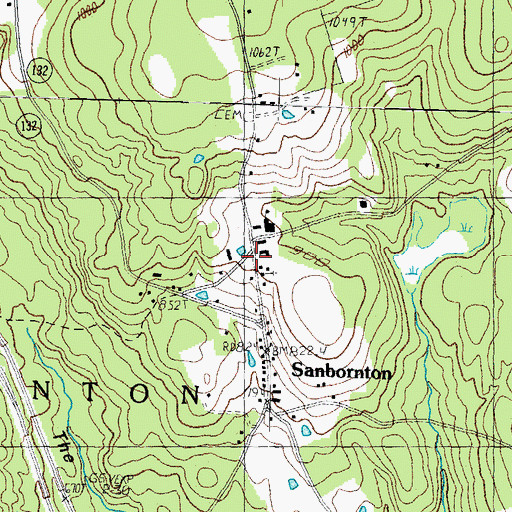 Topographic Map of Sanbornton Square Historic District, NH
