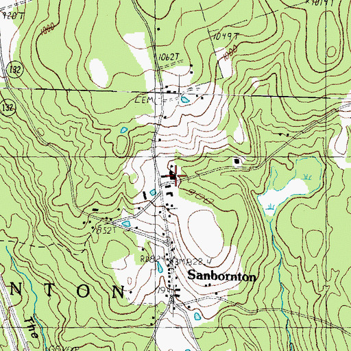 Topographic Map of Sanbornton Town Hall, NH
