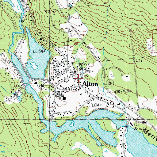 Topographic Map of Second Free Baptist Church, NH