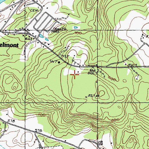Topographic Map of The Acord Campground, NH