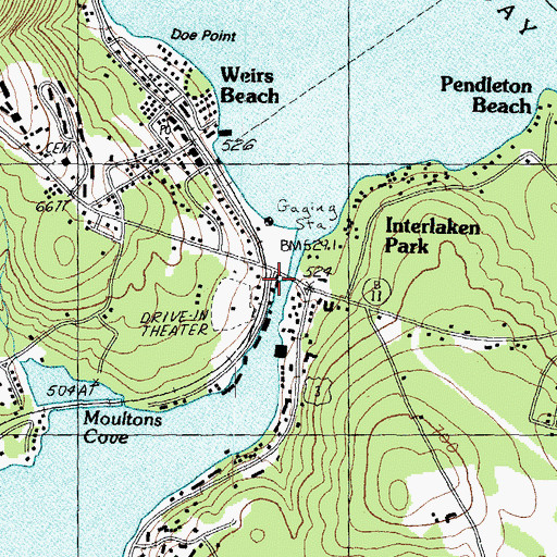 Topographic Map of Thurstons Marina, NH