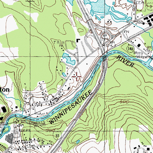 Topographic Map of Tilton Post Office, NH