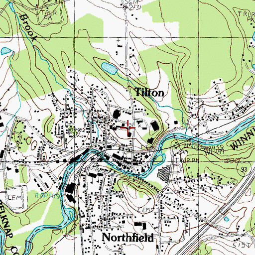 Topographic Map of Tilton School, NH