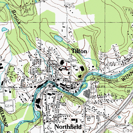 Topographic Map of Tilton School Library, NH