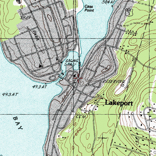 Topographic Map of United Baptist Church of Lakeport, NH
