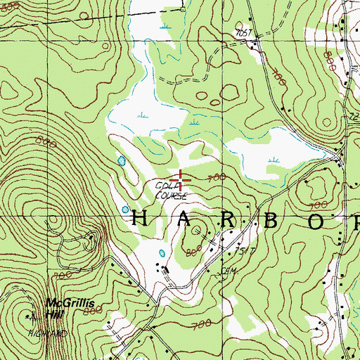 Topographic Map of Waukewan Golf Course, NH