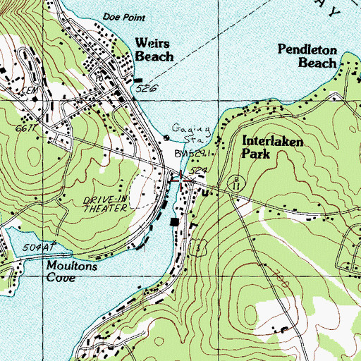 Topographic Map of Weirs Channel, NH