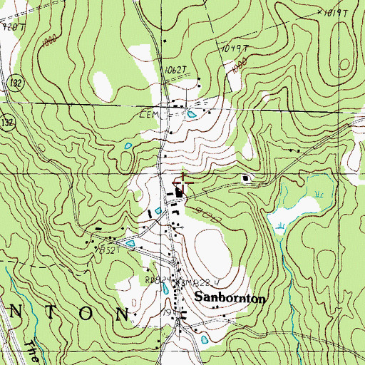 Topographic Map of Woodman Sanbornton Academy (historical), NH