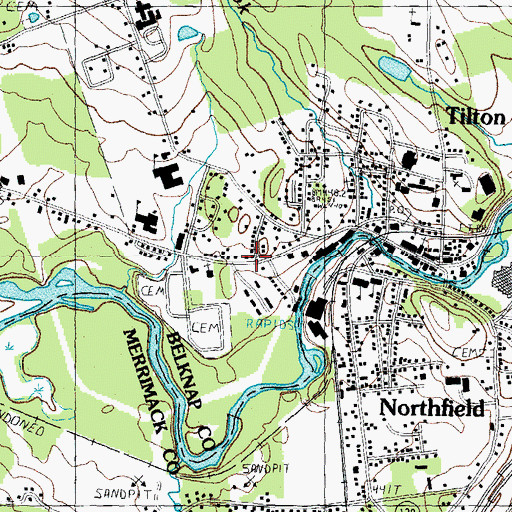 Topographic Map of Lakes Region Church of Christ, NH