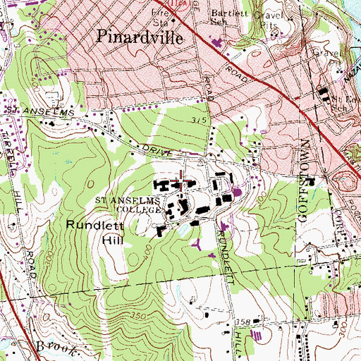 Topographic Map of Abbey Church, NH