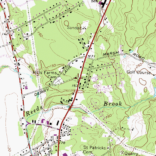 Topographic Map of Alvirne Memorial Chapel, NH
