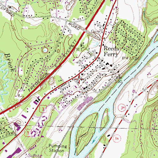 Topographic Map of American Canadian Genealogical Society Library, NH