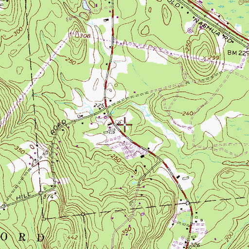 Topographic Map of Amherst Christian Church, NH